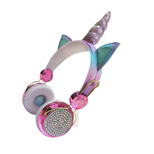 Load image into Gallery viewer, Cute Unicorn Headphones 3D Stereo Music Kids Headphones With Microphone Girls Cell Phone Children's Wired Headset Gamer Gift
