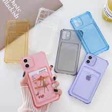 Load image into Gallery viewer, Transparent Wallet Case For iPhone 14 13 12 Pro Max Mini  Shockproof Cover with Card Slots Pockets Slim Fit Thin Protective Soft Shock-Absorbing Lightweight Wallet Case
