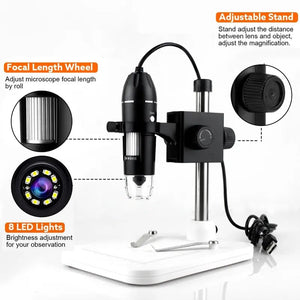 1600X 3 in 1 USB Digital Microscope Type-C Electronic Microscope Camera Zoom Magnifier Endoscope 8 LEDs for mobile phone repair