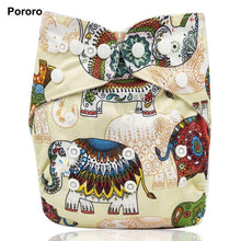 Load image into Gallery viewer, Modern Printed Bamboo Charcoal Inner Pocket Diaper For Baby Reusable Cloth Diaper Nappies With Double Leg Gusset In Modern Printed Design For Baby and Kids
