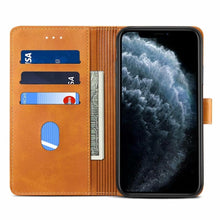 Load image into Gallery viewer, Luxury Red Leather Magnetic Flip Case For Iphone 14 12 13 11 11 Pro Max Xr Xs Max X  Wallet Cover For iphone Leather Wallet Case Card Slots Kickstand Magnetic Buckle Flip Phone Cover
