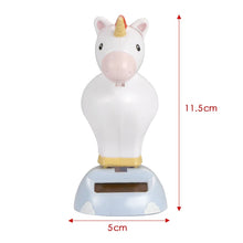Load image into Gallery viewer, Car Ornament Solar Powered Dancing Shaking Head Cartoon Unicorn Doll Automobile Auto Dashboard Decoration Cute Car Accessories
