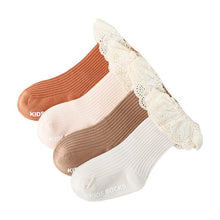 Load image into Gallery viewer, Newborn Baby Girl Socks Lace Baby Knee Socks Anti Slip Cotton Long Socks for Girls In retro Vintage Style
