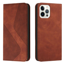 Load image into Gallery viewer, Luxury Blue Flip Wallet Case For iPhone 14 13 12 Mini Plus 11 Pro Magnetic Cards Phone Cover Magnetic PU Leather Phone Case Classic S-shaped Simple Flip Wallet Cover
