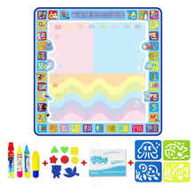 Load image into Gallery viewer, Coolplay 100x100cm Magic Water Drawing Mat Doodle Mat &amp; 4 Drawing Pens &amp; 1 Stamps Set Painting Board Educational Toys for Kids
