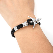 Load image into Gallery viewer, Modern Fashion Airplane Anchor Bracelets Men Charm Rope Chain Paracord Bracelet Women Male Air Force Style Wrap Metal Sport Hook Gift
