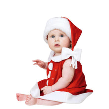 Load image into Gallery viewer, Christmas Princess Dress and Bowknot Hat Outfits Newborn  Perfect Gift For Baby Girl
