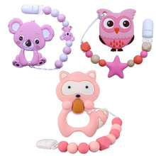 Load image into Gallery viewer, Baby Teething Lovely Koala Owl Horse Cookies Baby Teether Molar Toy Gift Raccoon Food Grade Silicone Beads For Kids and Baby
