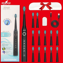 Load image into Gallery viewer, Electric Vibration Toothbrush Sonic Rechargeable Smart Chip Teethbrush Head Replaceable Whitening Healthy Best Gift For Adults And Kids
