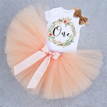 Load image into Gallery viewer, Luxury Modern Baby Girl First 1st Birthday Party Dress Cute Pink Tutu Cake Outfits For Birthday Party with Big Bow And Unicorn Design
