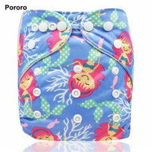 Load image into Gallery viewer, Modern Printed Bamboo Charcoal Inner Pocket Diaper For Baby Reusable Cloth Diaper Nappies With Double Leg Gusset In Modern Printed Design For Baby and Kids

