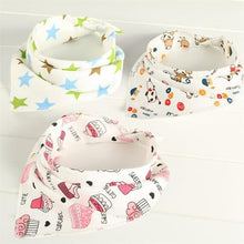 Load image into Gallery viewer, Baby Bibs Triangle Cotton Cartoon Child Bandana Dribble Bibs Newborn Slabber Absorbent Cloth For Baby and Kids
