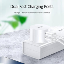 Load image into Gallery viewer, White Fast Charging 2.1A 2 Port EU/UK/US Plug Wall Charger Mobile Round Phone Chargers
