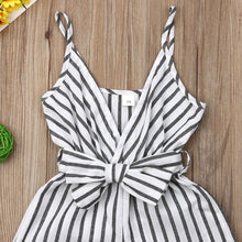Load image into Gallery viewer, Modern Elen+gant Newborn Baby Girl Clothes Sleeveless Striped Bowknot Strap Romper Jumpsuit One-Piece Outfit For Girls
