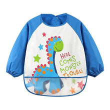 Load image into Gallery viewer, Cute Cartoon Print Baby Waterproof Long Sleeve Apron Children Feeding Smock Bib Baby Accessories
