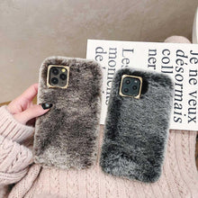 Load image into Gallery viewer, Fashion Plush Leopard Phone Case For Iphone 11 Pro Max Xs Max X Xr Cases Furry Fluffy Warm Cover For Iphone 6 6s 7 8 Plus Case Women Fashion Faux Fur Case For Iphone
