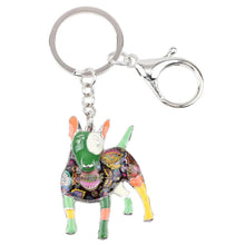 Load image into Gallery viewer, Bonsny Enamel Bull Terrier Key Chain For Women Handbag Pendant Keychain Key Ring Car Accessories 2017 New Charm Jewelry Gifts
