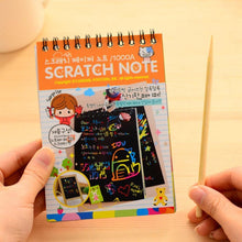Load image into Gallery viewer, Magic Book Colorful Dazzle Scratch Note Sketchbook Paper Graffiti Coils Drawing Book Children Education Book
