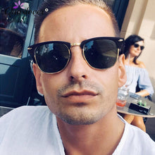 Load image into Gallery viewer, Polarized Semi-Rimless Unisex Man and Woman  Classic Vintage Retro Sunglasses With U400 Protection Oculos De Sol Gafas
