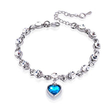 Load image into Gallery viewer, Modern Genuine 925 Sterling Silver Heart Elegant Luxury Bracelets For Women Blue Sapphire Tanzanite Chain Bracelet  Trendy Wedding Gift Fine Jewelry
