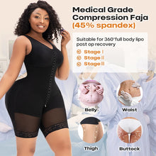 Load image into Gallery viewer, Tummy Bodyshaper Open Crotch Chest Support Post Op Bbl Faja Full Body Columbian Shapewear Women Fajas Colombianas Butt Lifter
