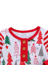 Load image into Gallery viewer, Newborn Baby Girls Boys Christmas Rompers Headband Jumpsuits 2pcs Santa Tree Print New Year Baby Romper
