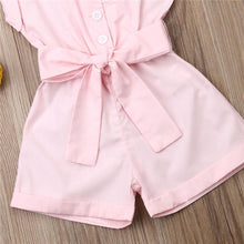 Load image into Gallery viewer, Baby Girls Clothes Sleeveless Turn-down Collar One-Pieces Romper Solid Color Girls Jumpsuit Dress for Girls
