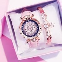 Load image into Gallery viewer, Women Casual Leather Ladies Watch Quartz Wrist Watch Starry Sky Female Clock For Women and Lady and Girls
