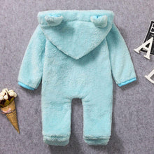 Load image into Gallery viewer, New Winter Trend Warm Newborn Baby Boy Solid Hooded Baby Romper Warm Coat Fleece Jumpsuit Infant Outwear For Boys And Girls
