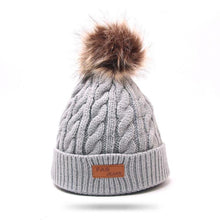 Load image into Gallery viewer, Modern Warm Baby Beanies Hat Pompon Children Hats Knitted Cute Cap For Girls Elegant For Winter
