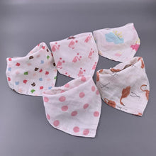 Load image into Gallery viewer, Modern 5PCS/Pack Cotton Baby Bibs 4 Lyers Girls Boys Triangle Feeding Burp Cloth  Collar Scarf For Feeding
