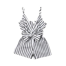 Load image into Gallery viewer, Modern Elen+gant Newborn Baby Girl Clothes Sleeveless Striped Bowknot Strap Romper Jumpsuit One-Piece Outfit For Girls

