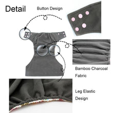 Load image into Gallery viewer, Baby Cloth Diaper Reusable Adjustable Pocket Nappy Cover Fit All Diaper Reusable Nappies Cotton  In Modern Trend Printed Design For Unlimited Uses
