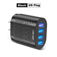 Load image into Gallery viewer, Portable USB Charger 3A Quick Charge 3.0 Mobile Phone Charger 4 Port 48W Fast Wall Chargers
