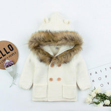 Load image into Gallery viewer, Warm Winter Luxury Newborn Baby Boy Girl Knitted Buttons Hooded Jacket Coat In Modern Design
