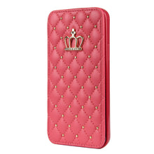 Load image into Gallery viewer, Cute Pink Wallet Flip Leather Phone Case For iPhone 14 13 12 Pro Max 11 Xr Xs X Cute Crown Cover For 7 8 Plus Card  Shock Absorption Card Pocket Pocket Full Protection Horizontal Stand Function Leather Phone Case
