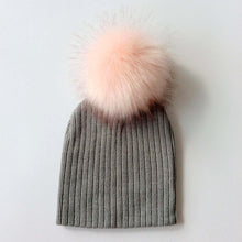 Load image into Gallery viewer, Trend New Winter Children Boy Girl Crochet Artificial Pompom Hat Knitted Toddler Kids Caps With Pompon Baby Beanie For Girls and Boys
