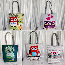 Load image into Gallery viewer, Floral And Owl Printed  Women&#39;s Casual Tote Female Daily Use Female Shopping Bag Ladies Single Shoulder Handbag Simple Beach Bag
