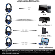 Load image into Gallery viewer, Professional Led Light Gaming Headphones for Computer Adjustable Bass Stereo PC Gamer Over Ear Wired Headset With Mic
