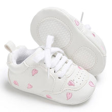 Load image into Gallery viewer, Newborn Shoes Star First Walkers Kids Toddlers Lace Up PU Leather Soft Soles Sneakers 0-18 Months
