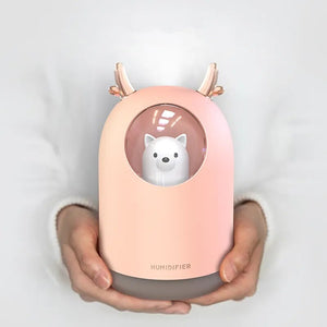 Home Appliances USB Humidifier 300ml Cute Pet Ultrasonic Cool Mist Aroma Air Oil Diffuser Romantic Color LED Lamp Humidificador