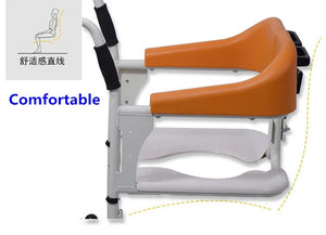 Transfer Medical Equipment Patient Transport Seat Height Adjustable Commode Seat Wheelchair Disabled Chair (RPM Medical)