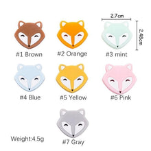 Load image into Gallery viewer, 5PCS/SET  Silicone Animal Beads BPA Free Baby Teething Beads Toy For Pacifier Clips New Born Silicone Rodent Tiny Rod Baby Teether For Baby Kids
