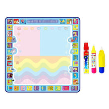 Load image into Gallery viewer, Coolplay 100x100cm Magic Water Drawing Mat Doodle Mat &amp; 4 Drawing Pens &amp; 1 Stamps Set Painting Board Educational Toys for Kids
