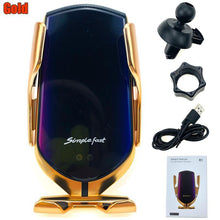 Load image into Gallery viewer, Automatic Luxury Modern Car Wireless Charger Infrared Induction Wireless Charger For Phones Sliver/Gold
