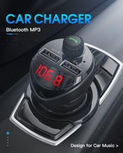Load image into Gallery viewer, Black Car Charger FM Transmitter Bluetooth Car Audio MP3 Player TF Card Car Kit 3.4A Dual USB Car Phone Charger
