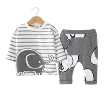 Load image into Gallery viewer, Romper Set Fashion Cartoon Bodysuit Hat and Pant  Clothing Set Cute Animal Newborn Baby Clothes Pajamas
