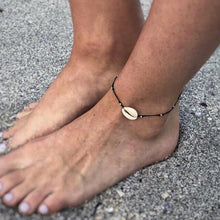 Load image into Gallery viewer, Gold Metal Shell Coconut Tree Female Anklets Barefoot Sandals Foot Summer Double Layers  Foot  Bracelets Leg Jewelry
