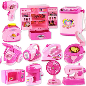 Mini Size Household Appliances Kitchen Toys Children Pretend Play Kitchen Accessories Toy Toaster Cooker Toys for Girls