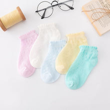 Load image into Gallery viewer, 5 Pairs Thin Combed Cotton Cute Animal Baby Socks Mesh Short Socks For Newborns Boys &amp; Girls
